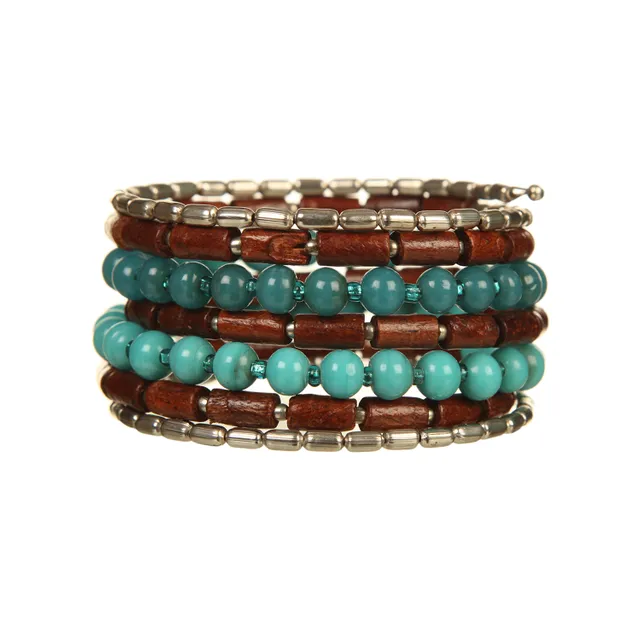 DCA Wood, Glass Rhodium Bracelet (DC1101BR)