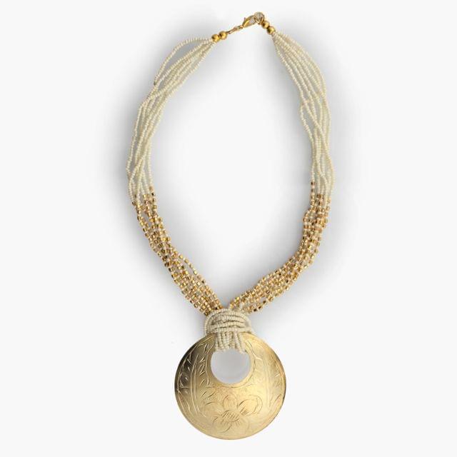 DCA 4393 Brass, Glass Necklace