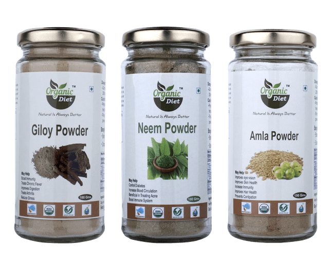 Gift Pack 501 - Giloy Powder (100 gm), Neem Powder (100 gm), Amla Powder (150 gm)
