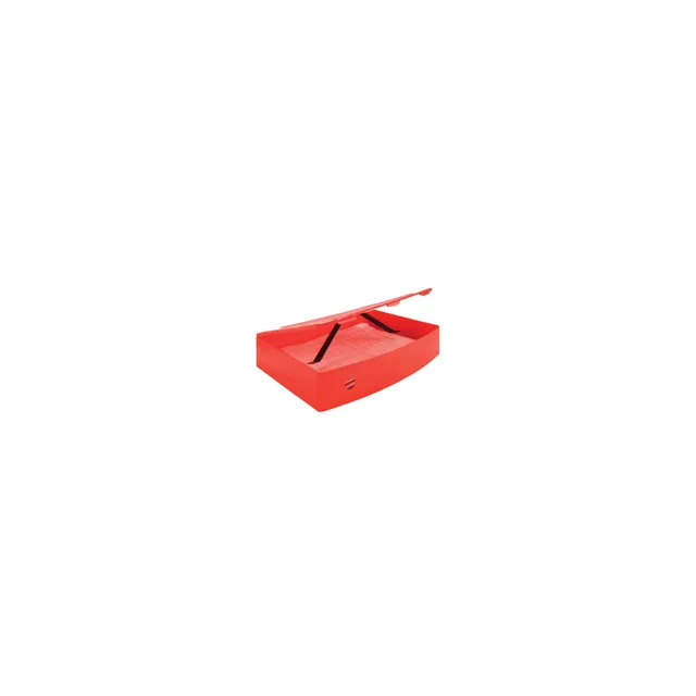 Foolscap Box File Red Plastic Twin Clip Lock 78mm Spine Q Connect