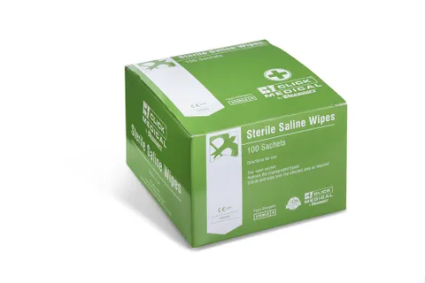 Click Medical Sterile Saline Wipes (Box of 100)