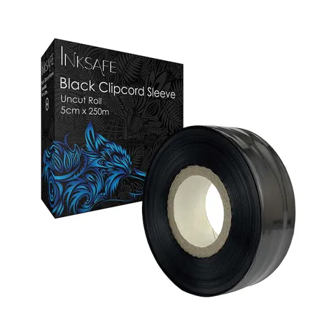 INKSAFE Black Clipcord Sleeve - Uncut roll - 5cm x 250m