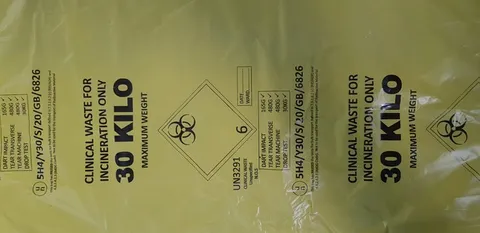 Adr Clinical Waste Bags 30Kg Yellow