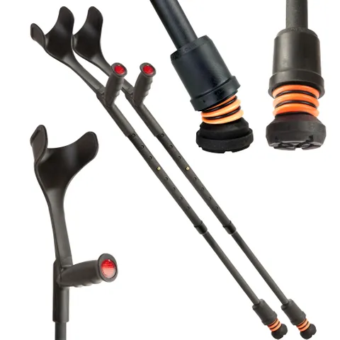 Flexyfoot Open Cuff Crutches - Soft Grip - Fixed Crutch - Anti Shock