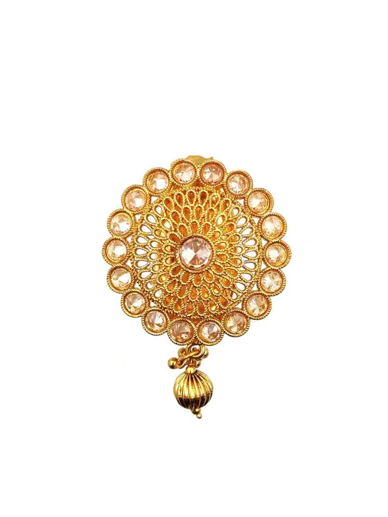 Reverse AD Antique Saree Pins in Gold Finish - CNB2299