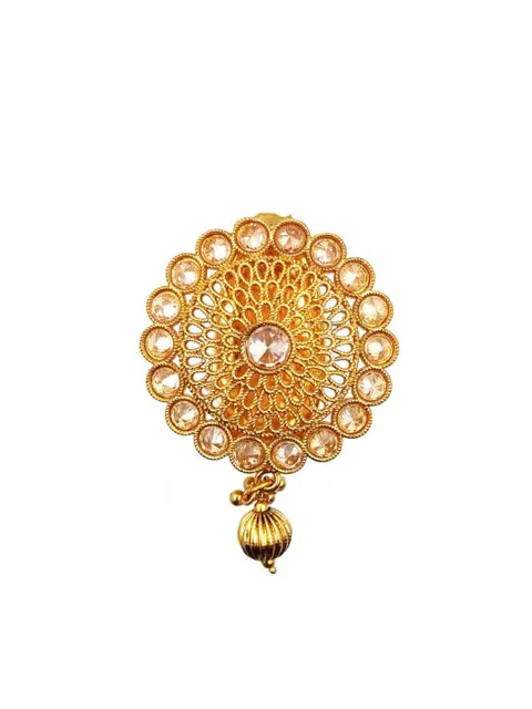 Reverse AD Antique Saree Pins in Gold Finish - CNB2299
