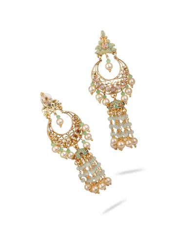Traditional Chandbali with Jhumki Earrings in Oxidised Gold Finish - CNB516