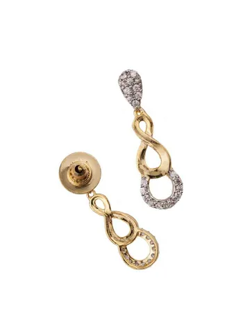 AD / CZ Earrings in Two Tone Finish - CNB375