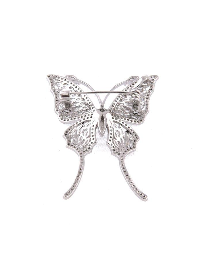 AD / CZ Brooch in Rhodium finish - CNB4595