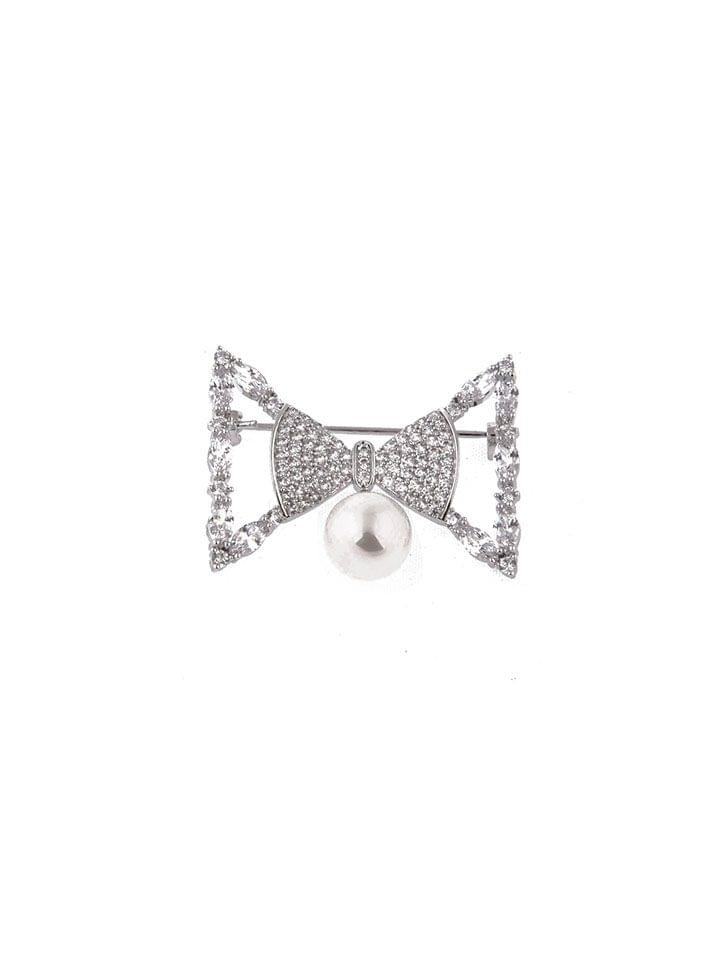 AD / CZ Brooch in Rhodium finish - CNB4600