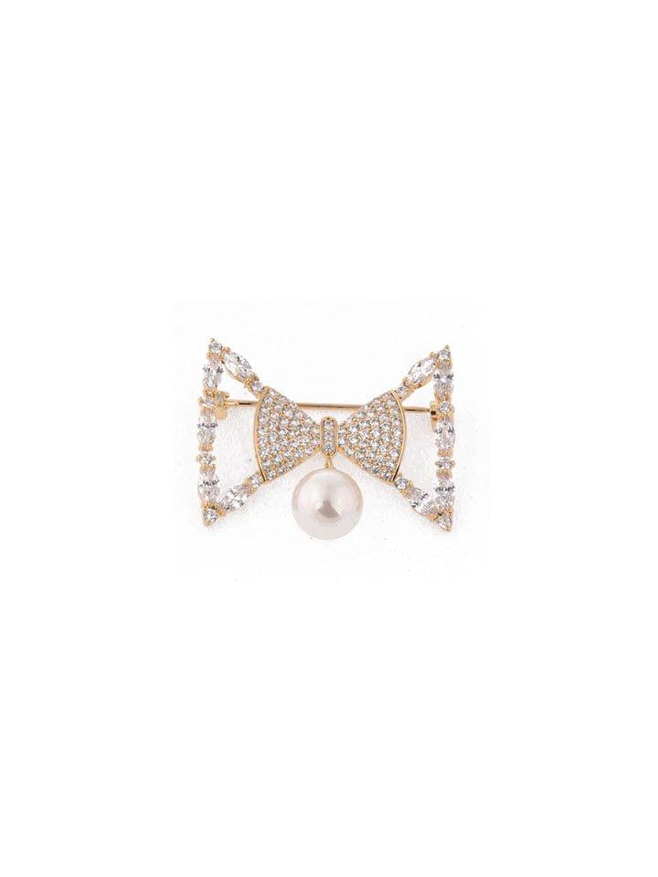 AD / CZ Brooch in Gold finish - CNB4602