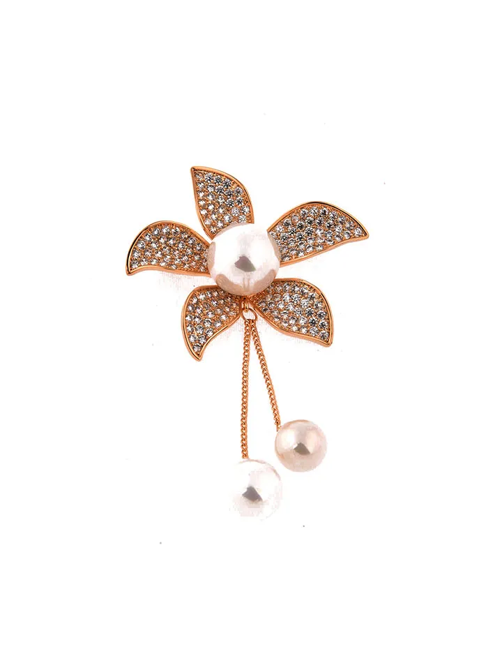 AD / CZ Brooch in Rose Gold finish - CNB4609
