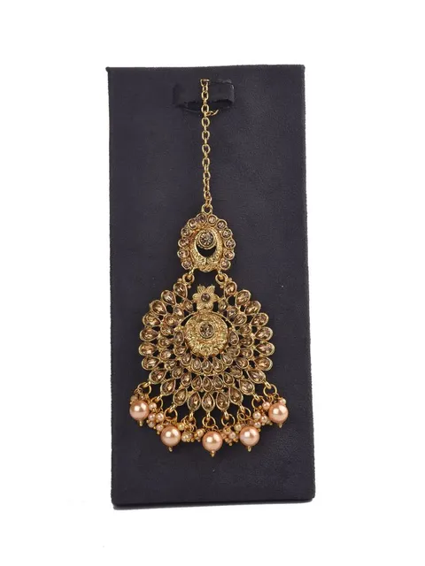 Traditional Maang Tikka in Oxidised Gold finish - CNB6298