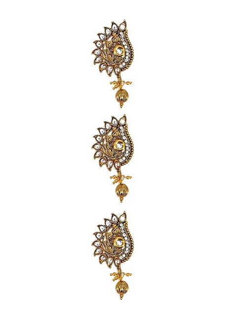 Antique Saree Pin in Gold finish - CNB7068