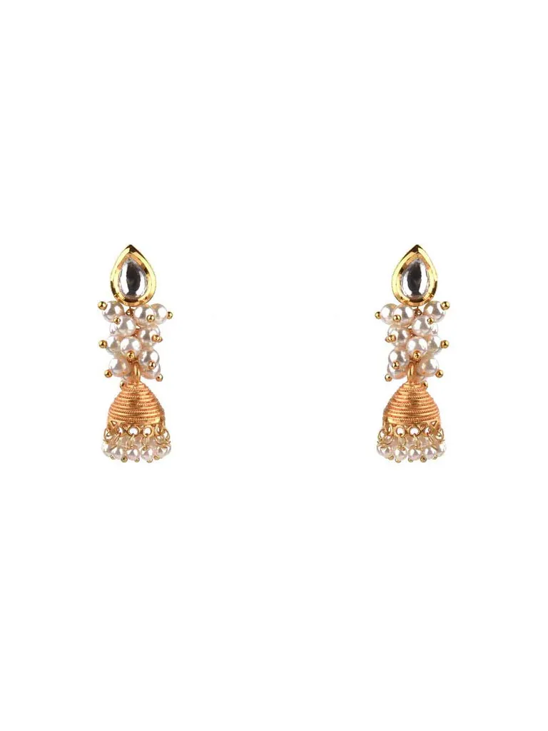 Antique Jhumka Earrings in Gold finish - CNB15460