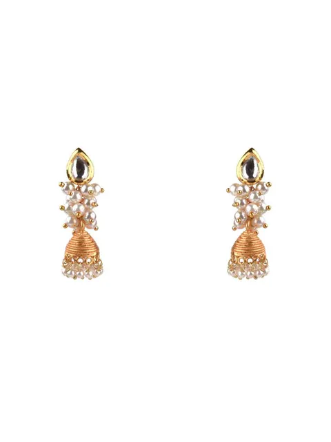 Antique Jhumka Earrings in Gold finish - CNB15460
