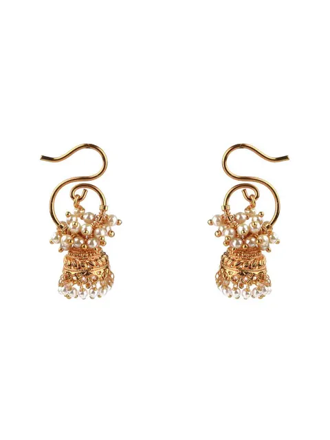 Antique Jhumka Earrings in Gold finish - CNB15469