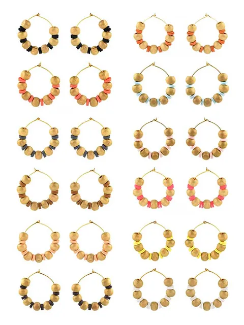 Western Bali type Earrings in Assorted color and Gold finish - CNB15312