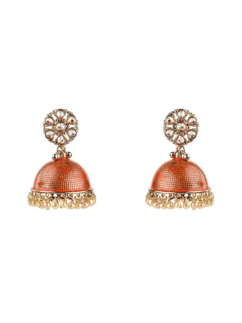Reverse AD Jhumka Earrings in Assorted color - CNB9590