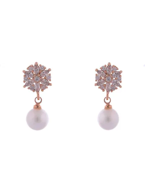 AD / CZ Earrings in Rose Gold finish - CNB8199