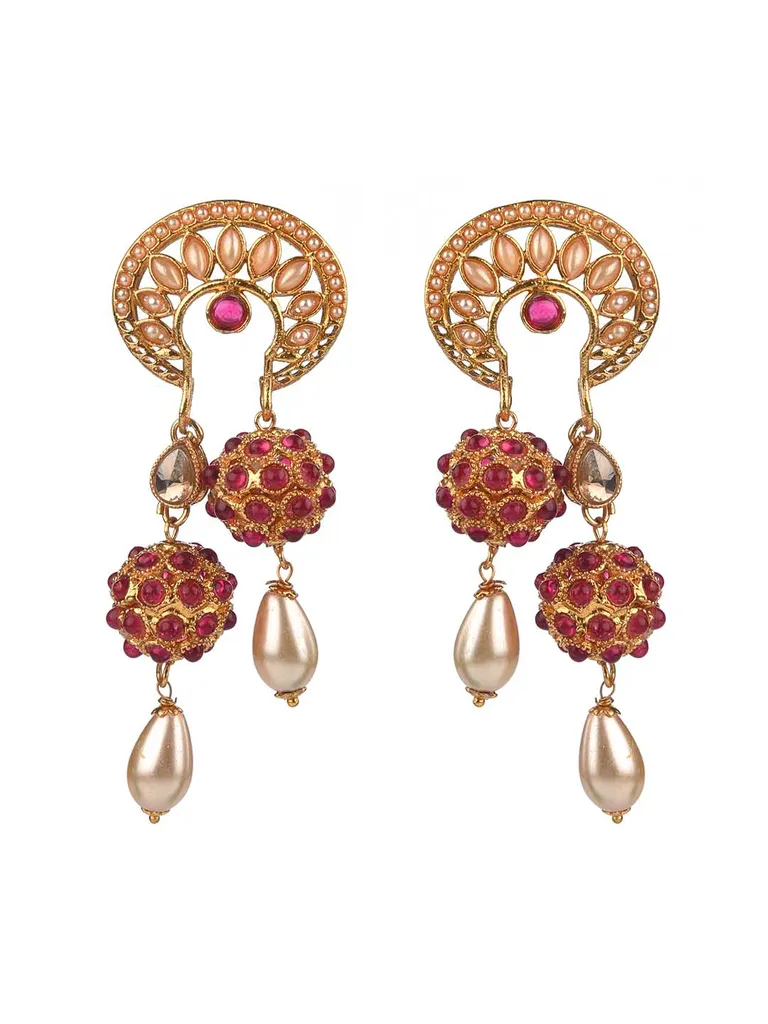 Antique Long Earrings in Gold finish - CNB16202
