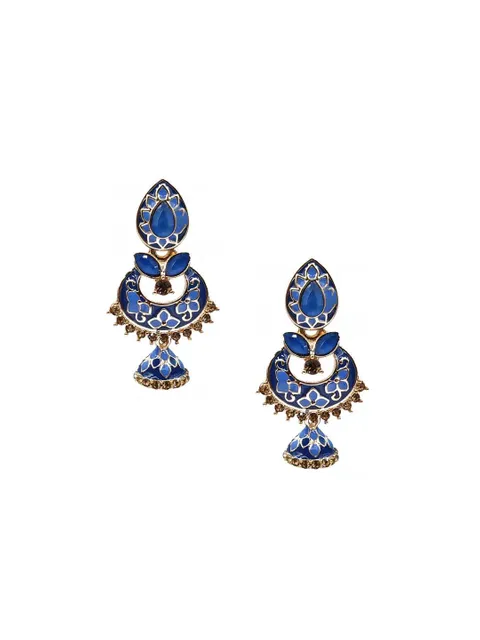Meenakari Jhumka Earrings in Assorted color - CNB9870