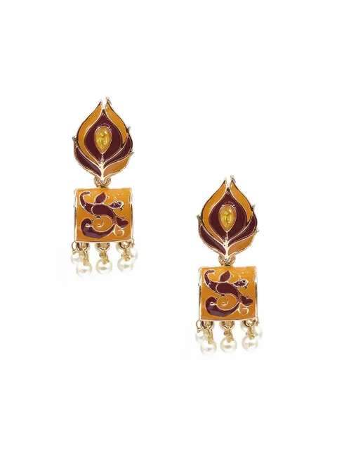 Meenakari Jhumka Earrings in Assorted color - CNB9869