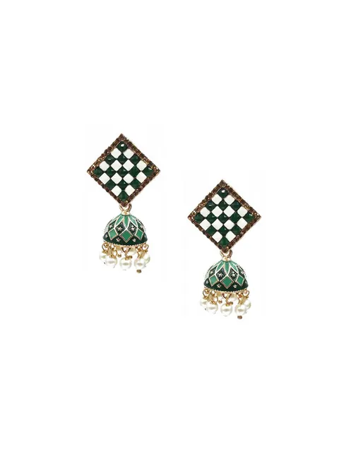Meenakari Jhumka Earrings in Assorted color - CNB9876