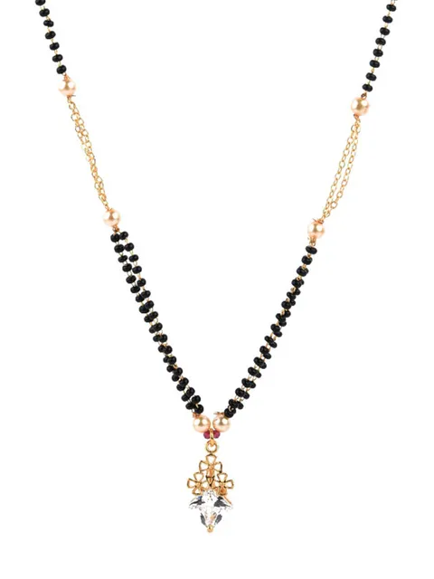 AD / CZ Single Line Mangalsutra in Gold finish - CNB10328