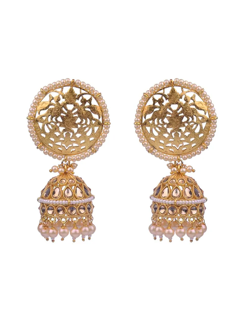 Antique Jhumka Earrings in Gold finish - CNB16220