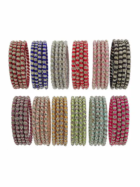 Thread Bangles in assorted colors and Pack of 12 - CNB3444