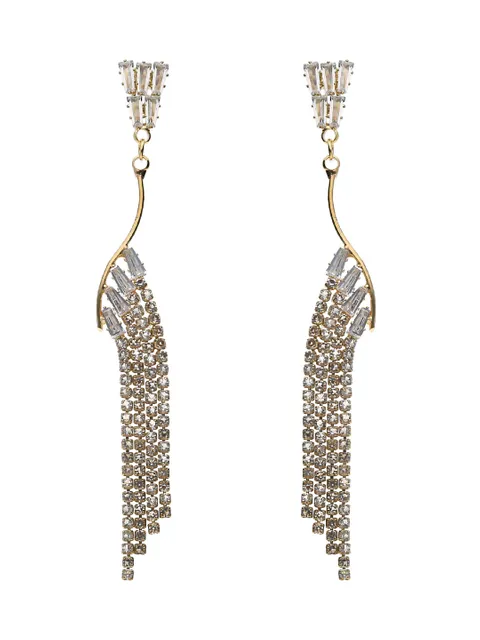 AD / CZ Long Earrings in Gold finish - CNB6130