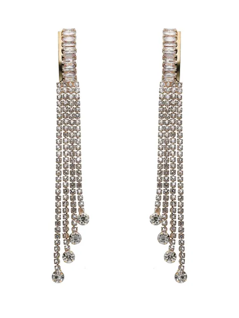 AD / CZ Long Earrings in White color - CNB6136