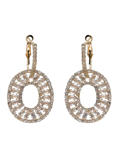 AD / CZ Long Earrings in Gold finish - CNB6184