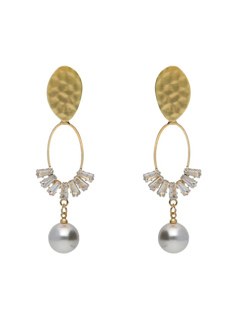 AD / CZ Long Earrings in Gold finish - CNB6373
