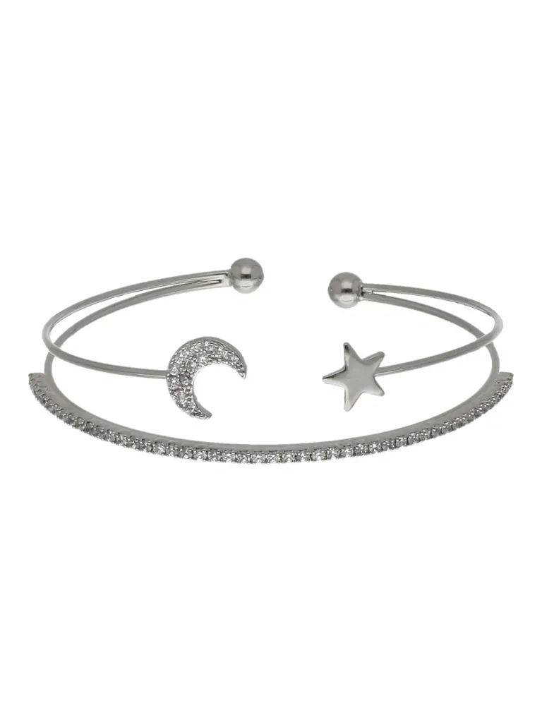 AD / CZ Kada Bracelet in Rhodium finish - CNB4052