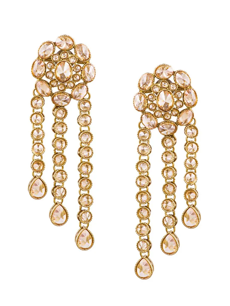 Traditional Long Earrings in Gold finish - MT281