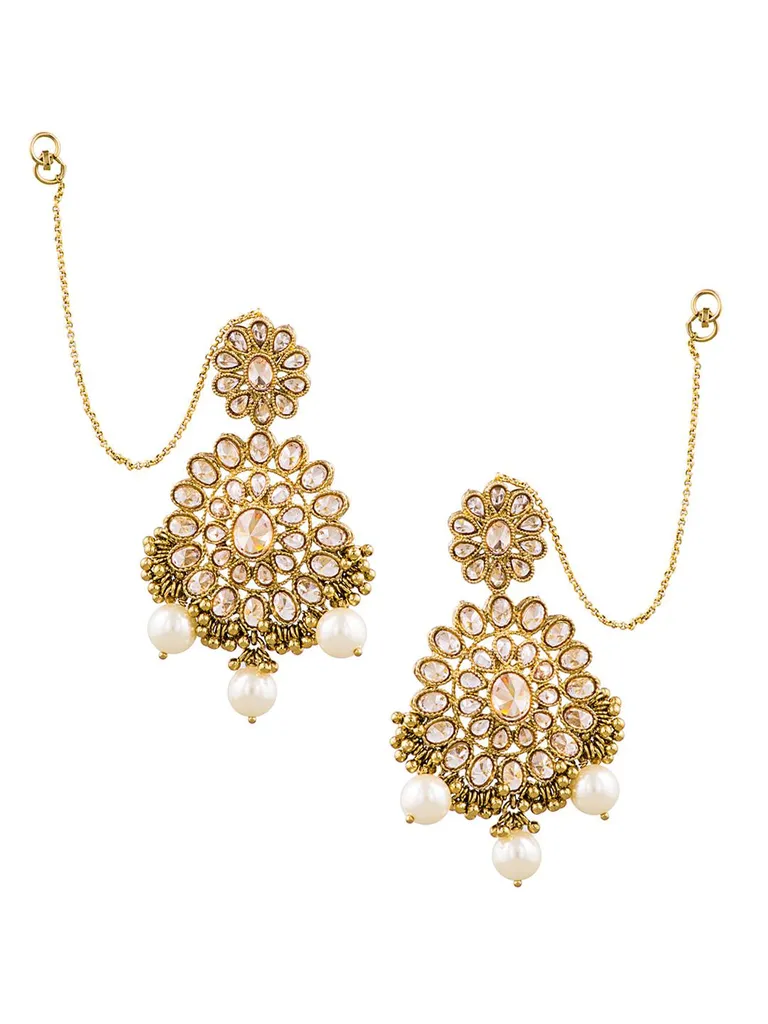 Traditional Long Earrings in Gold finish - MT286