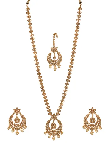 Antique Gold Long Necklace Set - CNB1268
