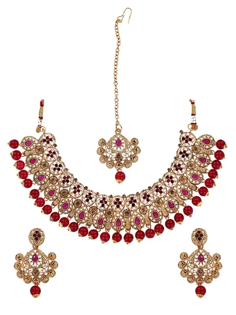 Antique Necklace Set in Gold finish - CNB6569