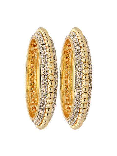 Traditional Artificial Stone Bangles with Golden Beads - CNB3185