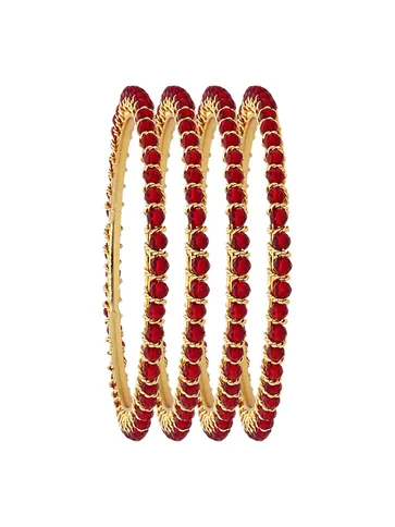 Crystal Bangles Set in Gold Finish - CNB3160