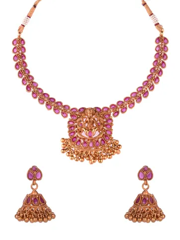 Rajwadi Gold Temple Necklace Set - CNB864