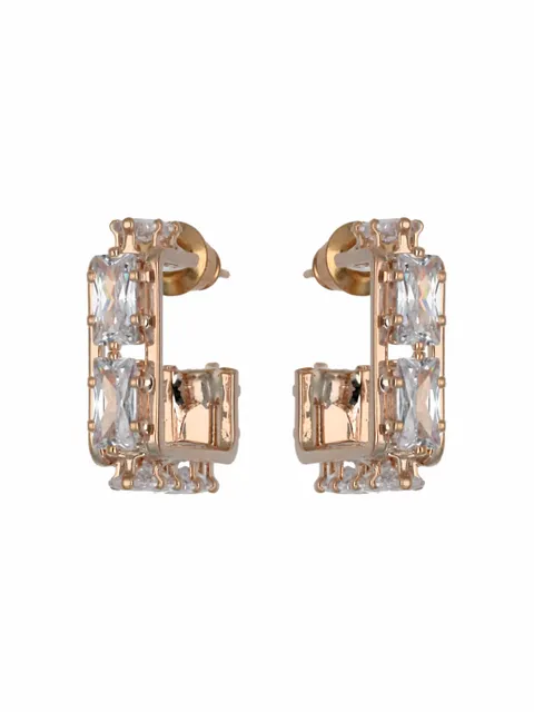 AD / CZ Bali type Earrings in Rose Gold finish - CNB4207