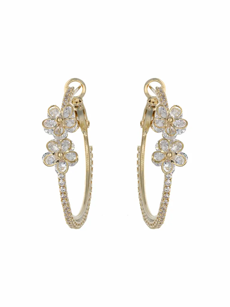 AD / CZ Bali type Earrings in Gold finish - CNB3974