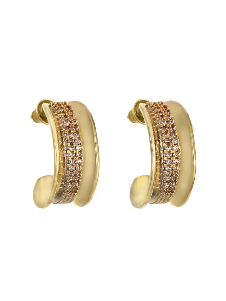 AD / CZ Bali type Earrings in Gold finish - CNB3977