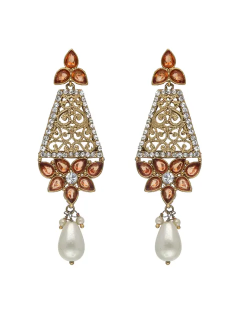 Traditional Long Earrings in Gold finish - S30202