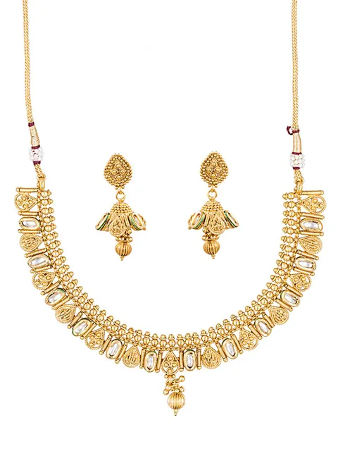 Antique Necklace Set in Gold finish - MT424