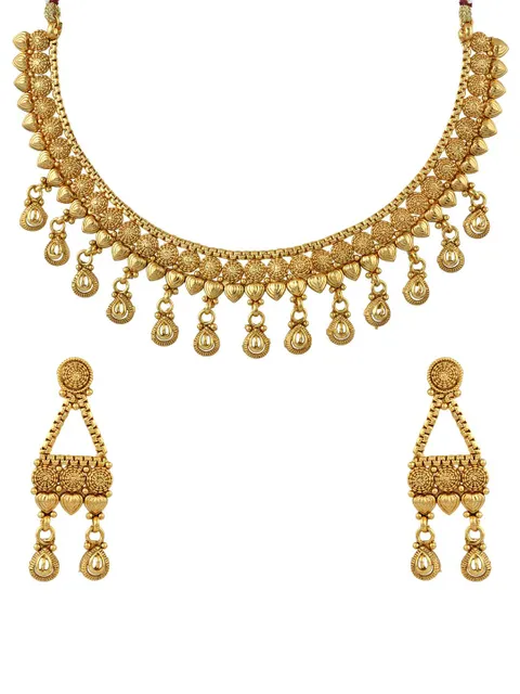 Antique Necklace Set in Gold finish - S19571