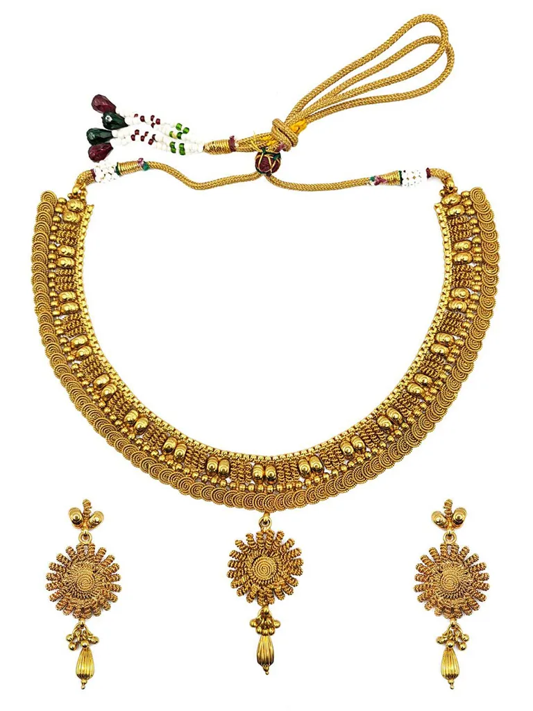 Antique Necklace Set in Gold finish - S24373
